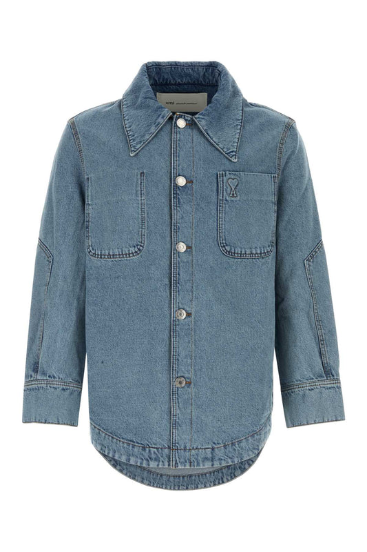 Ami Embossed ami de coeur worker overshirt