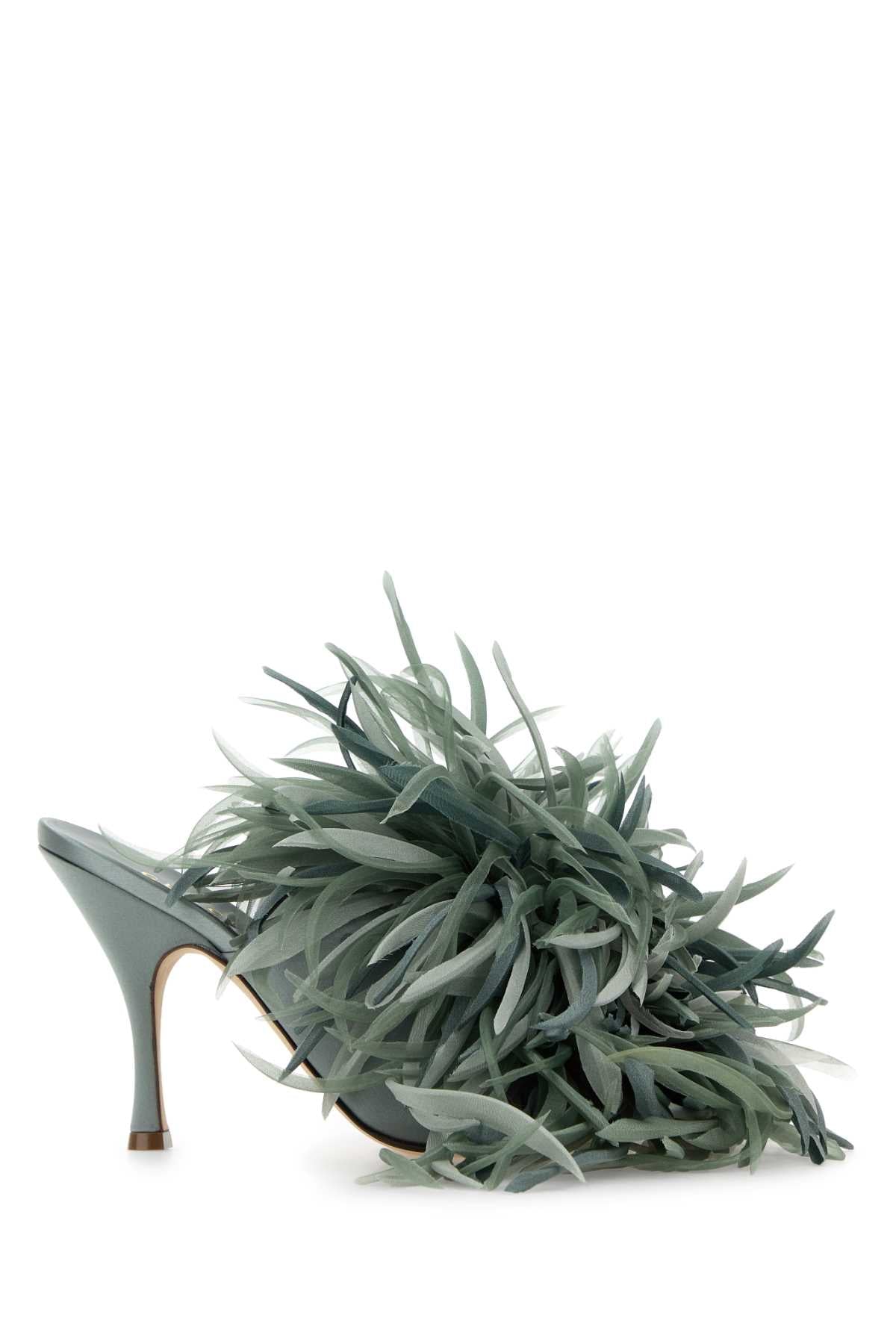 FABRIC UPPER AND LEATHER SOLE SANDAL PUMPS