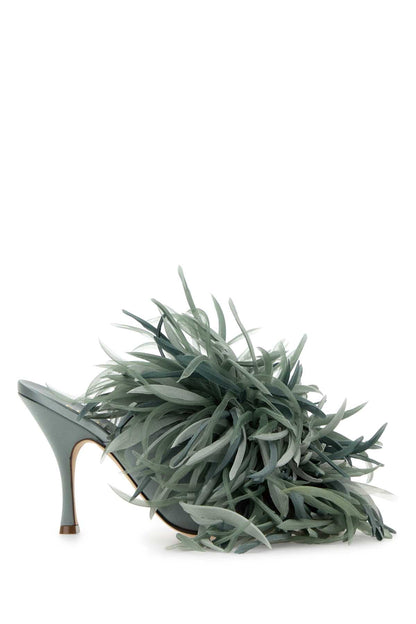 FABRIC UPPER AND LEATHER SOLE SANDAL PUMPS