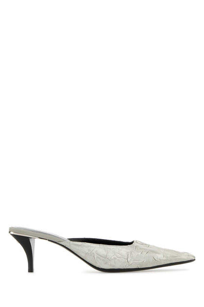 FABRIC UPPER AND LEATHER SOLE SANDAL PUMPS