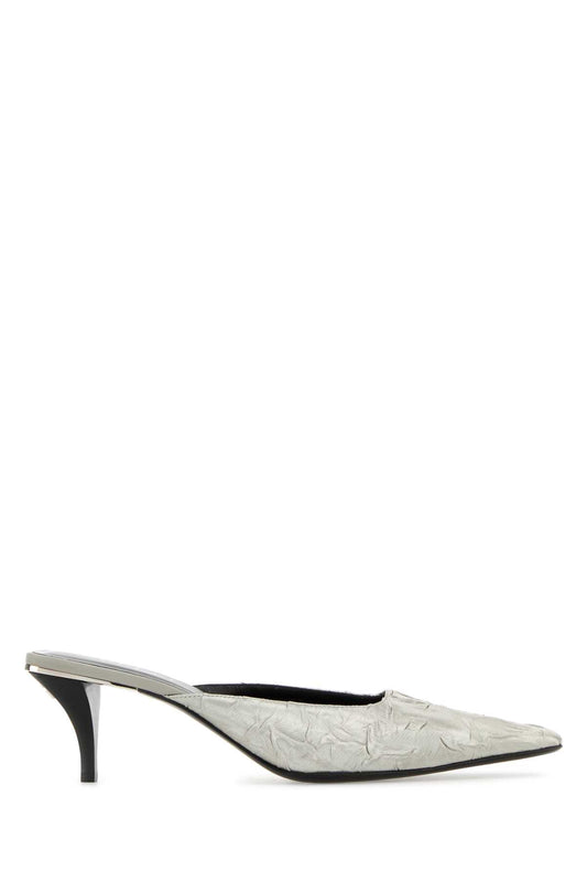 FABRIC UPPER AND LEATHER SOLE SANDAL PUMPS