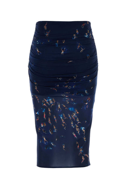 Blumarine 2g290a print jersey skirt