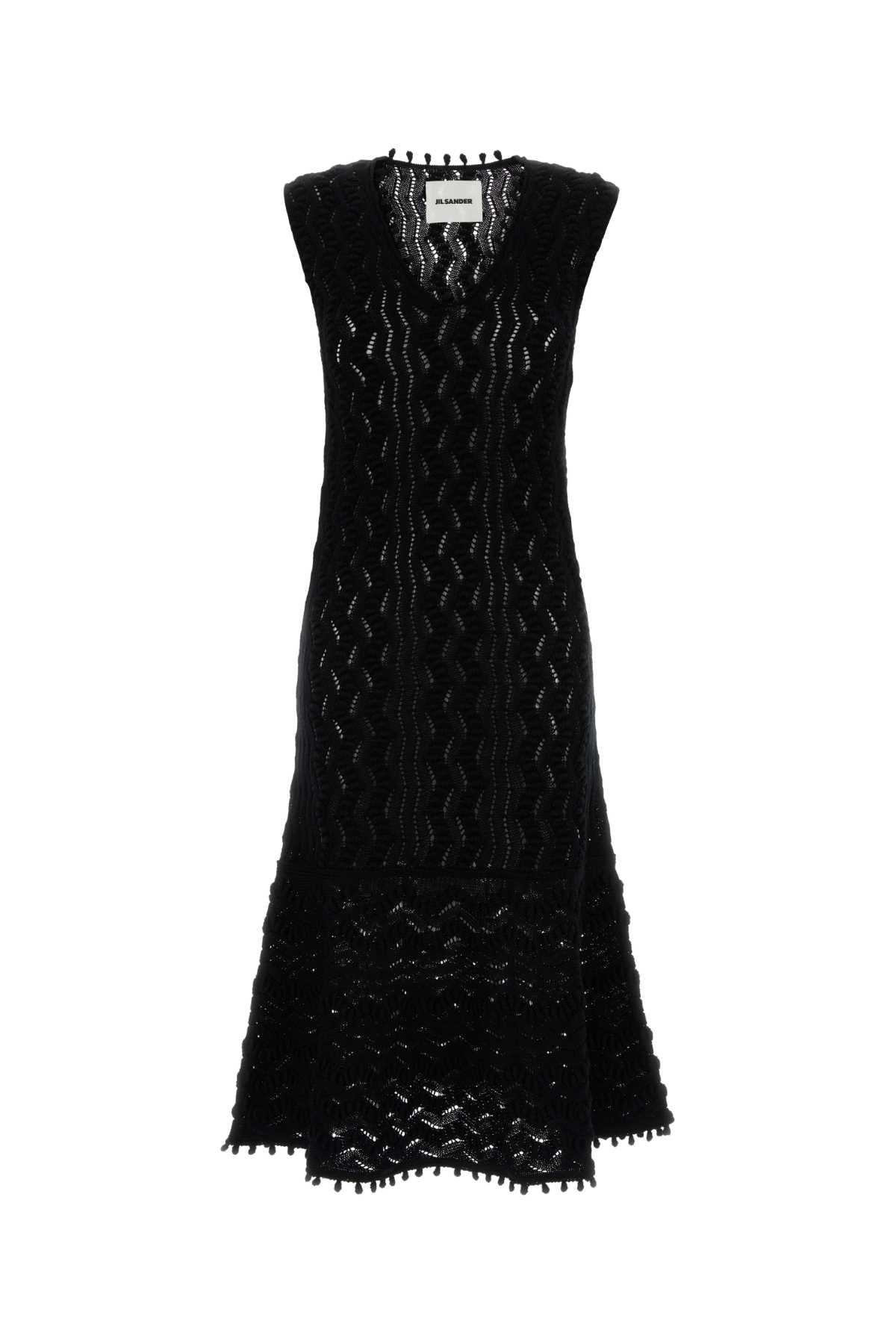 Jil Sander Slvs v neck dress w/godet btm