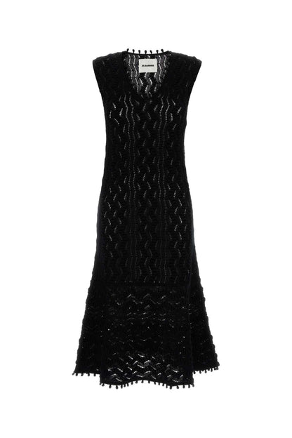 Jil Sander Slvs v neck dress w/godet btm