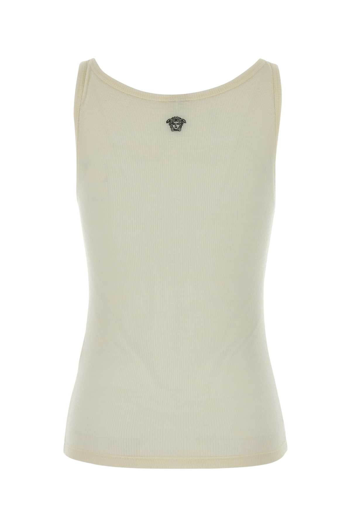 Versace Tank top rib with medusa embroidery