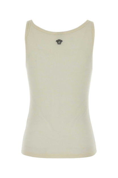 Versace Tank top rib with medusa embroidery