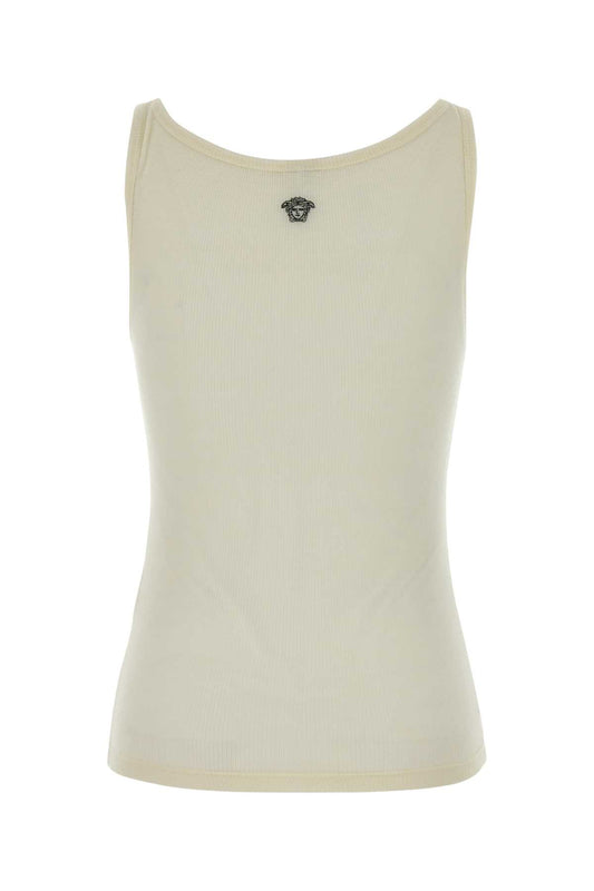 Versace Tank top rib with medusa embroidery