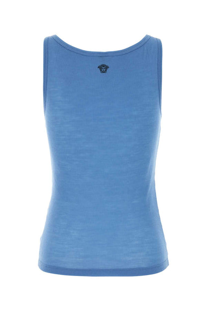 Versace Tank top rib with medusa embroidery
