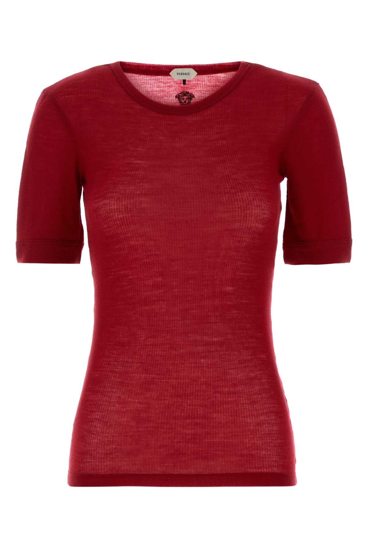 Versace T-shirt rib with medusa embroidery