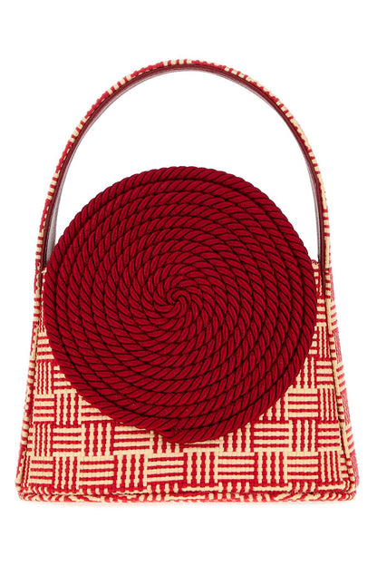 GUNTHER PASSEMENTERIE STRAW NATURAL & RED HANDBAGS