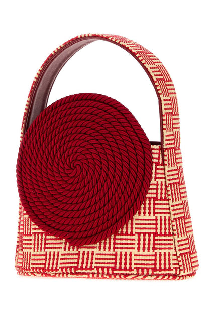 GUNTHER PASSEMENTERIE STRAW NATURAL & RED HANDBAGS