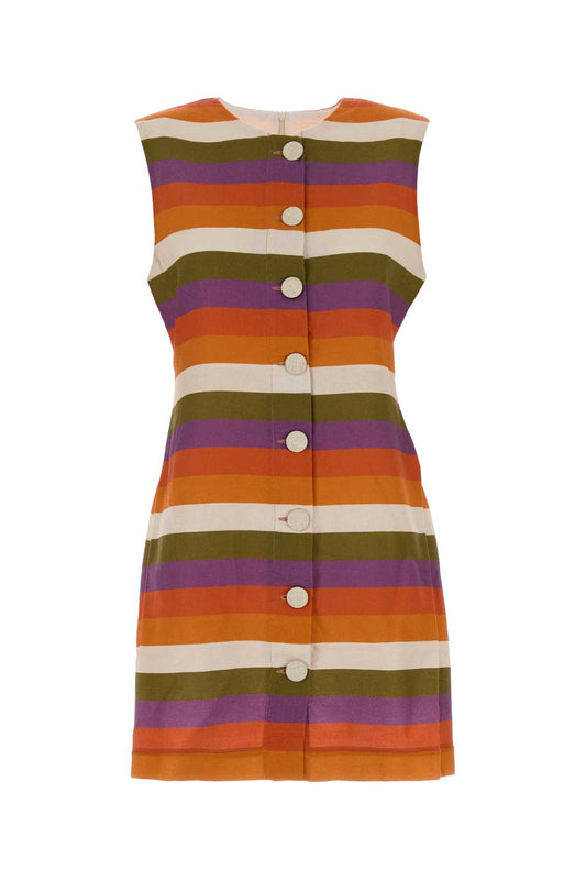 CAMILLE SHORT HORIZONTAL STRIPES MULTICO DRESSES