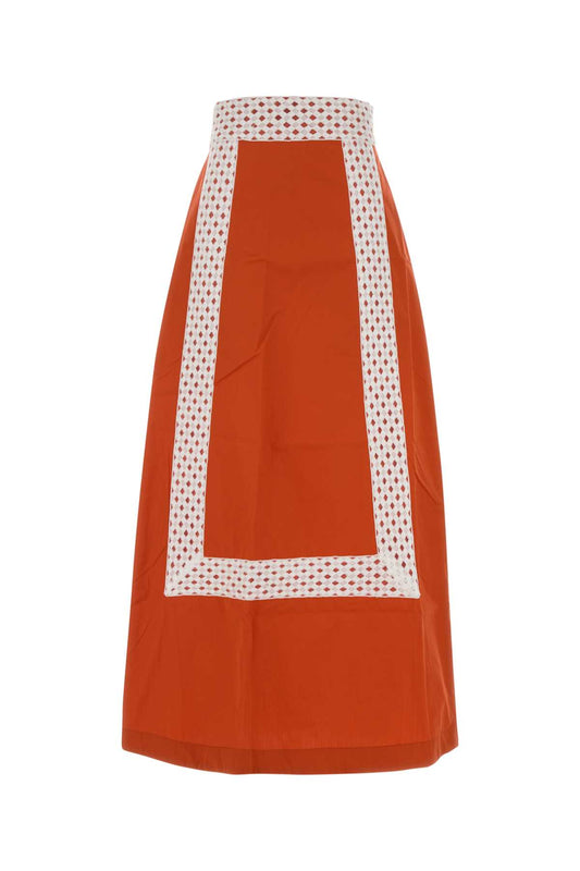 AMBRE POPELIN RIBBON ORANGE SKIRTS
