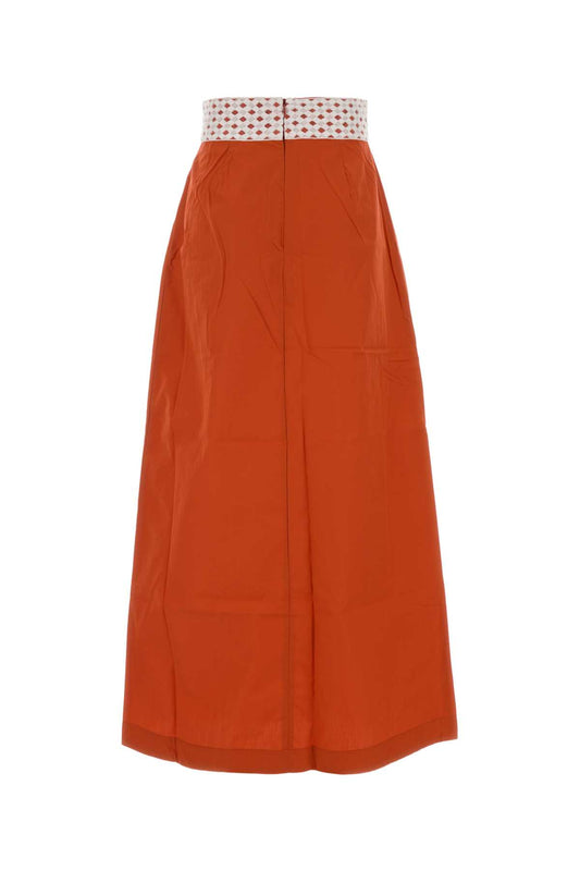 AMBRE POPELIN RIBBON ORANGE SKIRTS