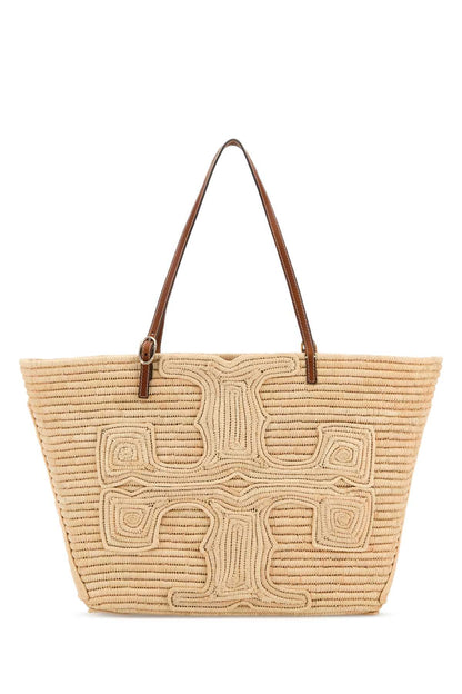 ELLA STRUCTURED STRAW LARGE TOTE HANDBAGS