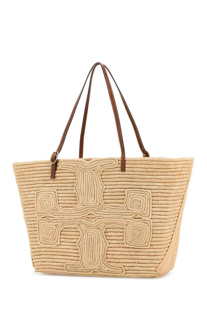 ELLA STRUCTURED STRAW LARGE TOTE HANDBAGS