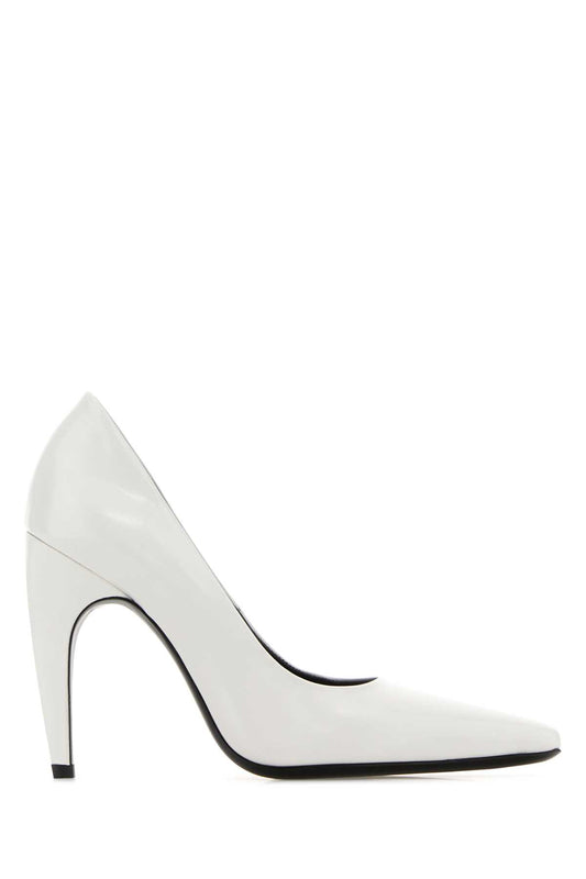 FAME PUMP IN WHITE BRUSHED LEATHER PUMPS