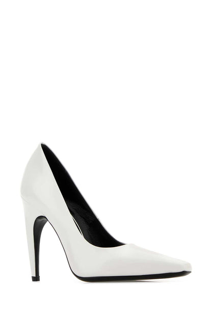 FAME PUMP IN WHITE BRUSHED LEATHER PUMPS