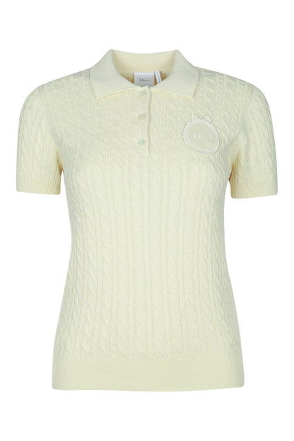 POLO CABLE RIGHE GRIGIA ROSA KNITWEARS