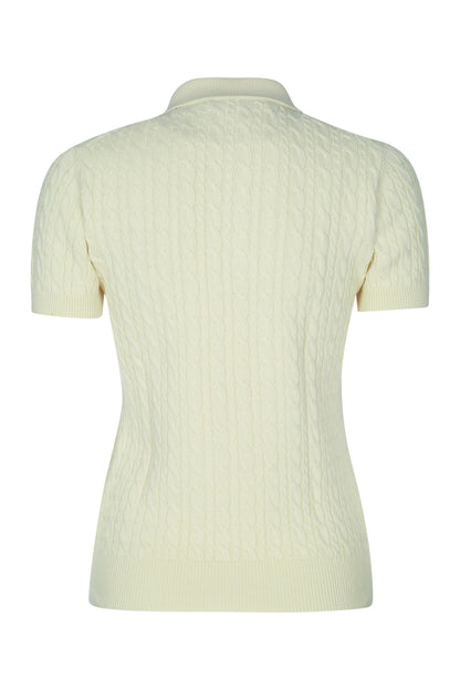 POLO CABLE RIGHE GRIGIA ROSA KNITWEARS
