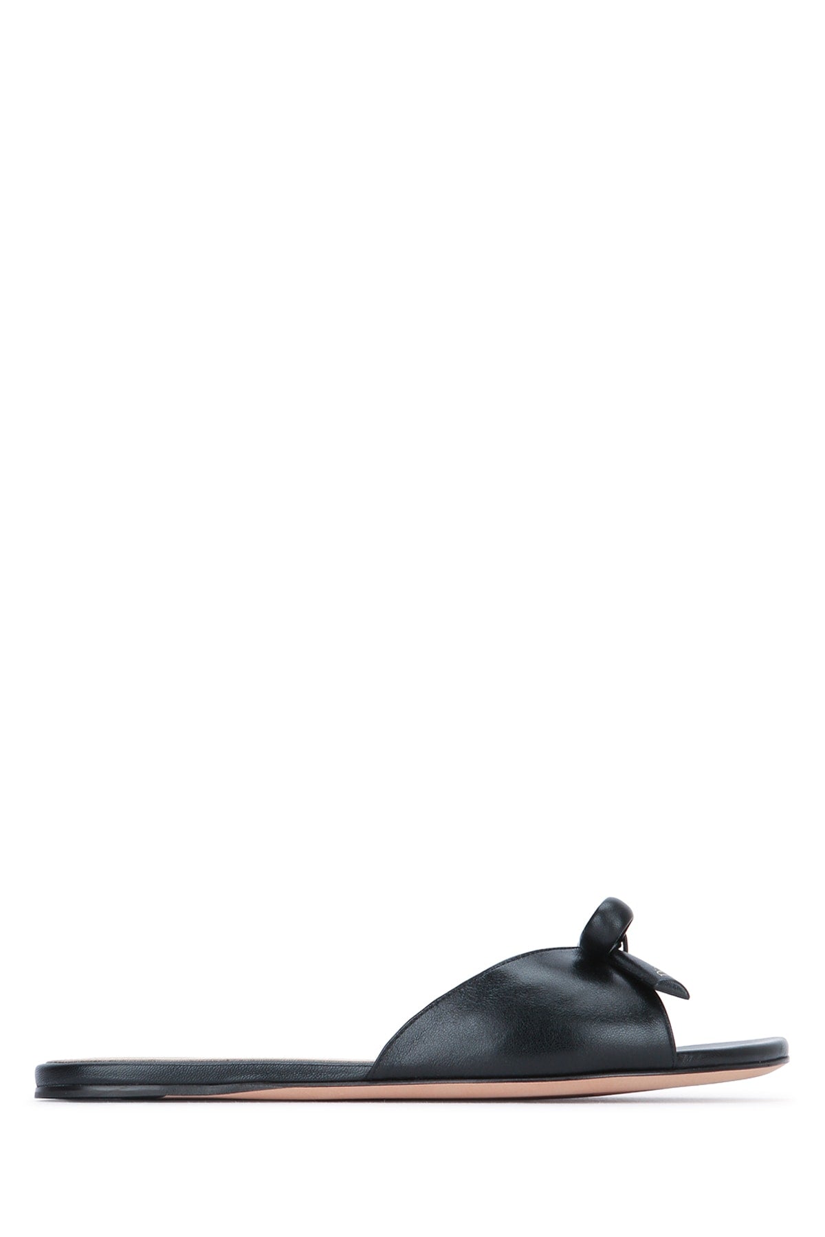 DIOR BOW BASSA PELLE NERA SANDALS