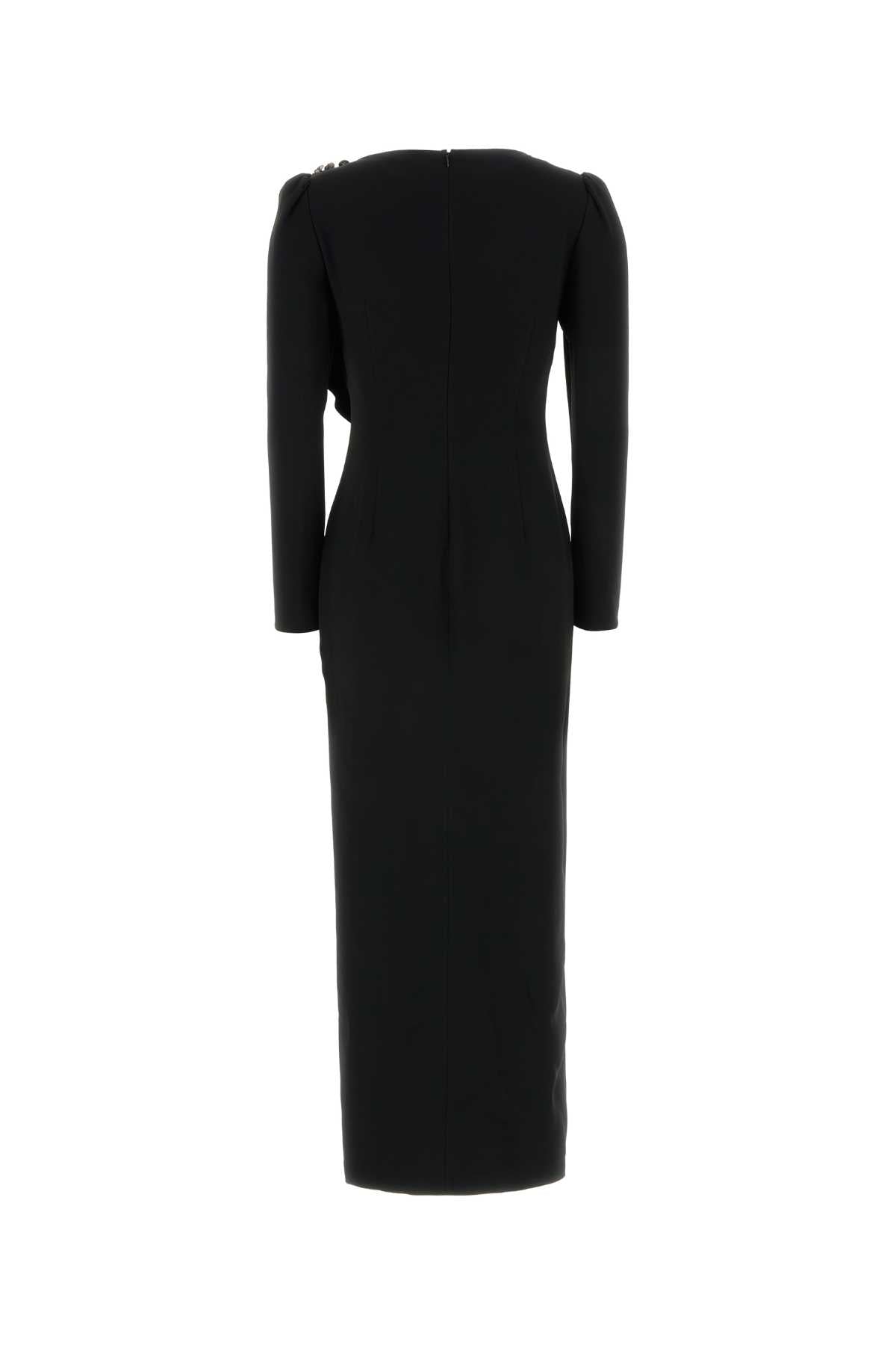 Alessandra Rich Cady evening dress with volant and side split