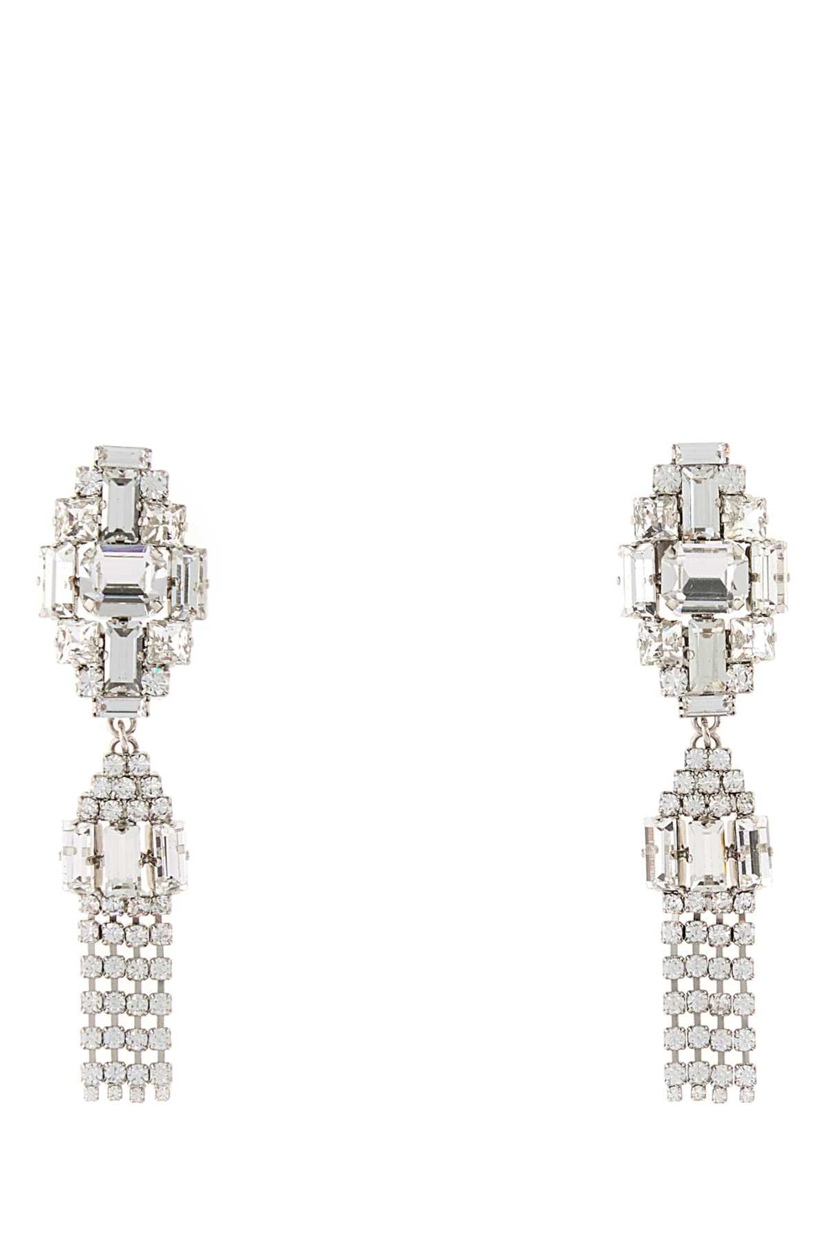 Alessandra Rich Crystal earrings with pendant and fringes