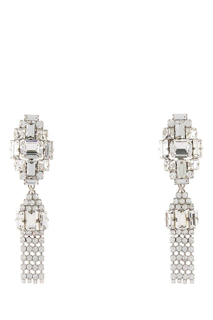 Alessandra Rich Crystal earrings with pendant and fringes