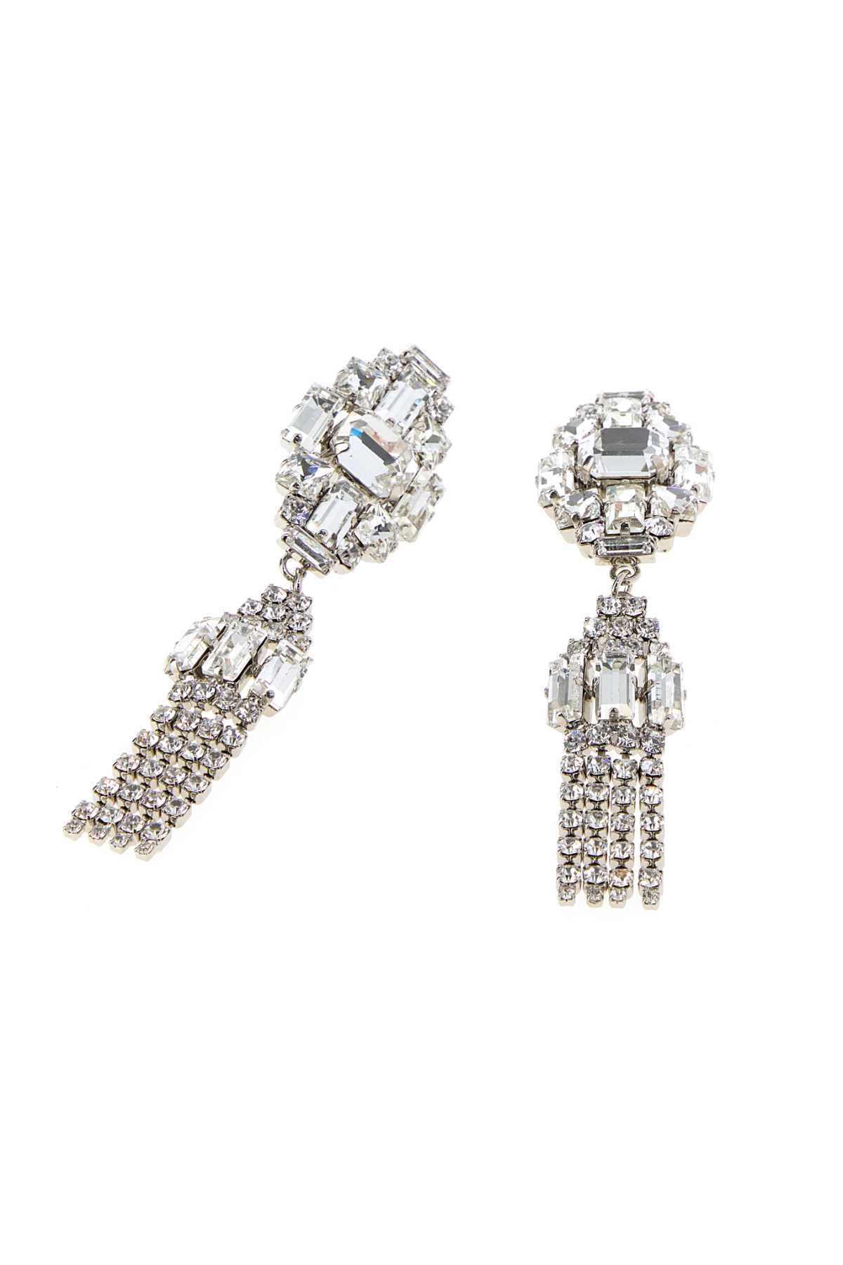 Alessandra Rich Crystal earrings with pendant and fringes