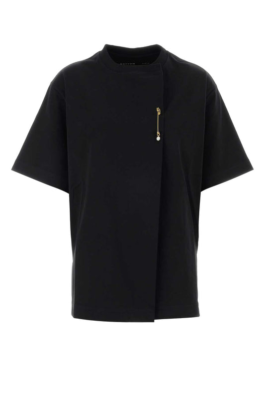 Carven Jt404-kilt pin t-shirt