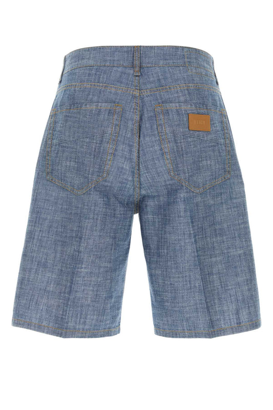 Fendi B relaxed chambray blu washed