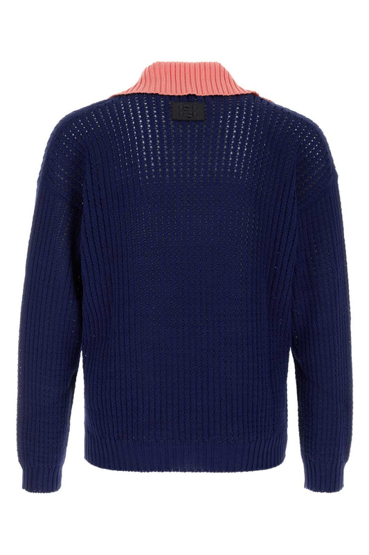 Fendi Scollo a v co fancy rib