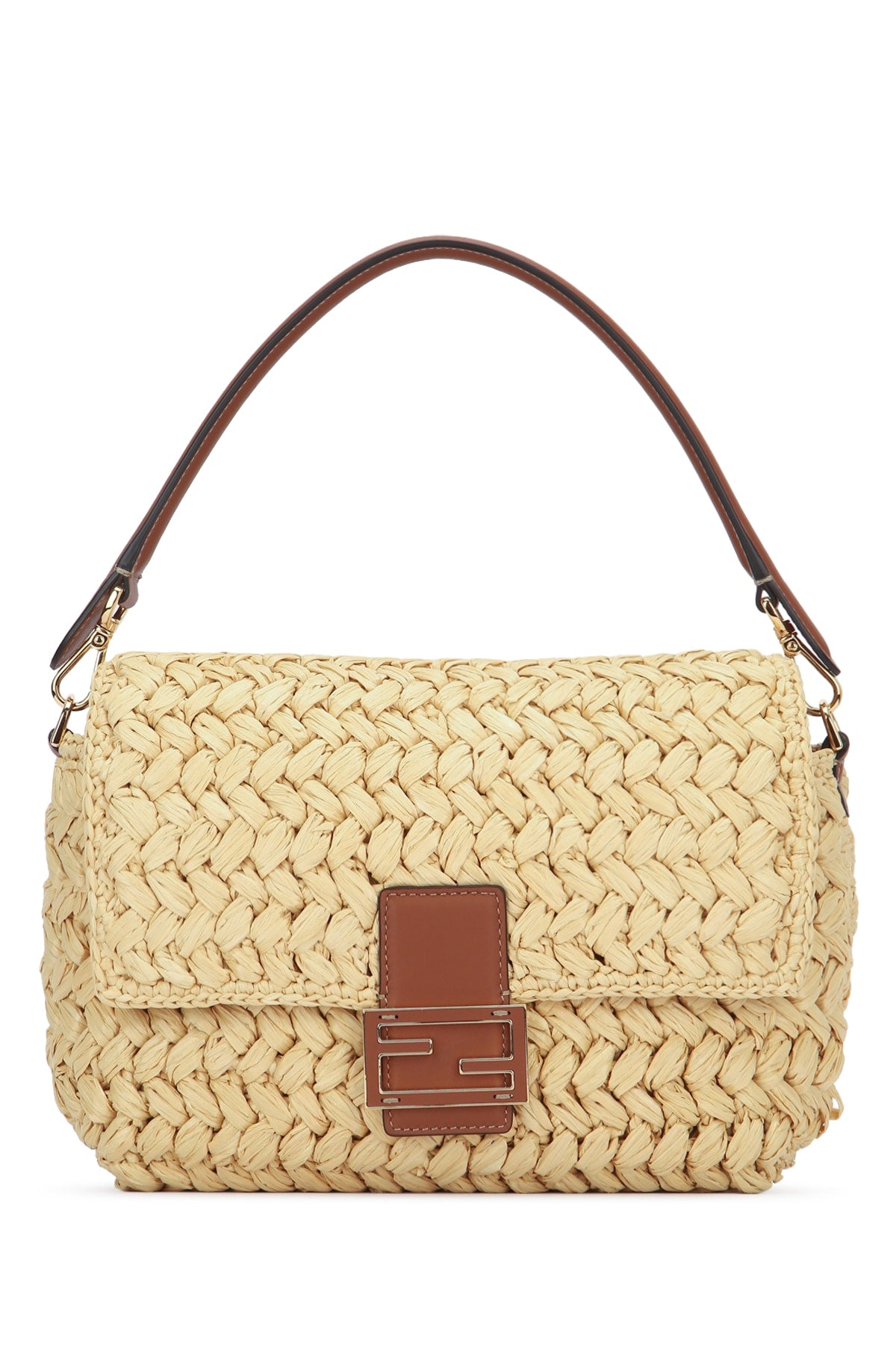 Fendi Mamma baguette  paglia crochet