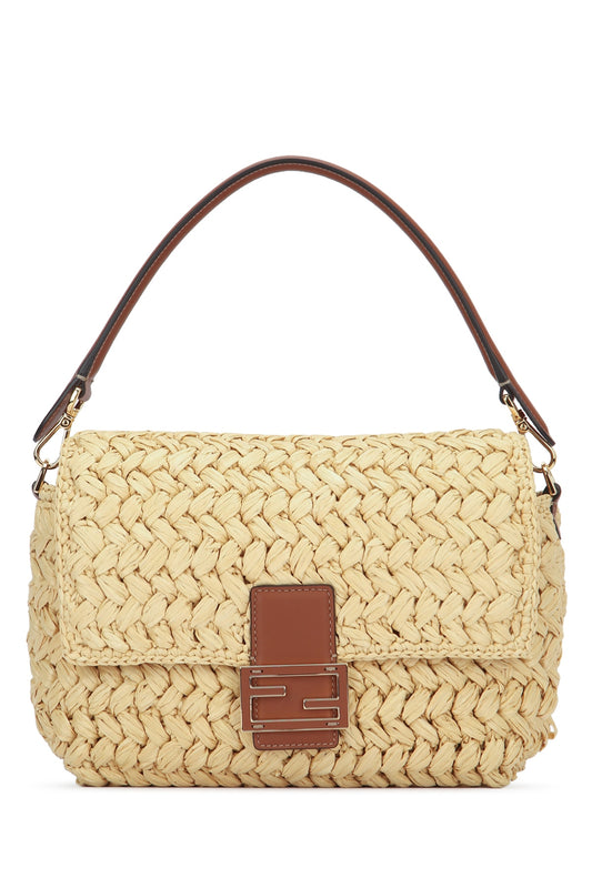 Fendi Mamma baguette  paglia crochet