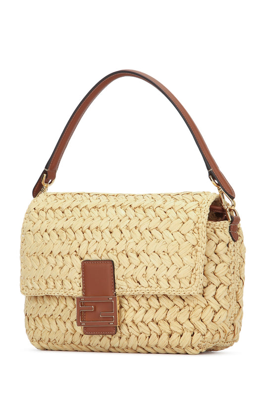 Fendi Mamma baguette  paglia crochet