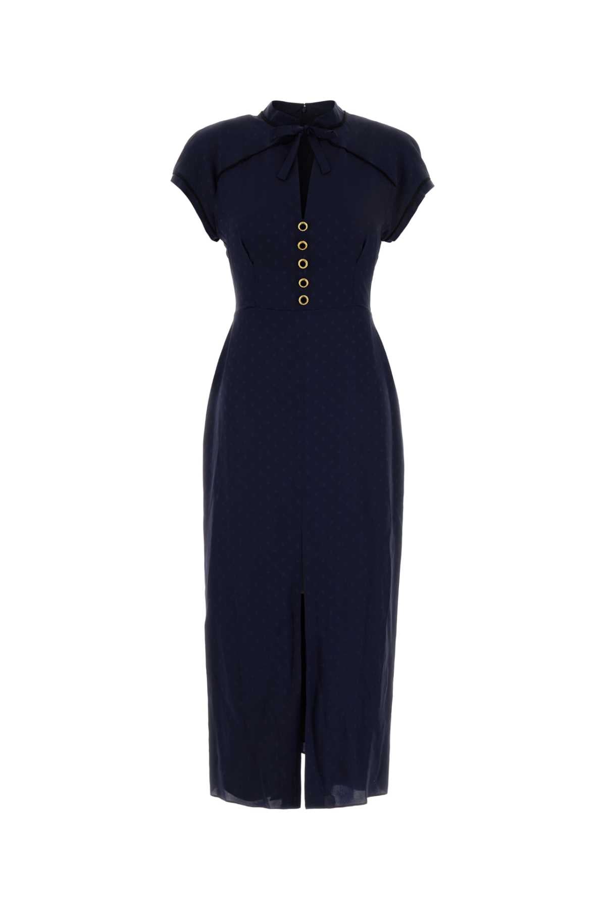 SILK JACQUARD DRESS WITH PIPING DETAILS DRESSES