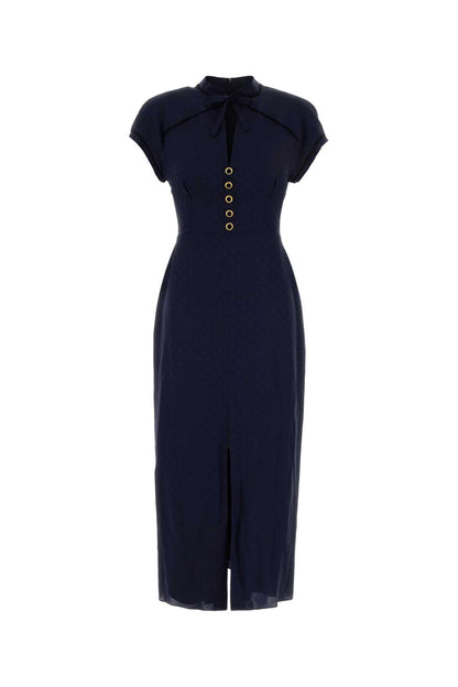 SILK JACQUARD DRESS WITH PIPING DETAILS DRESSES