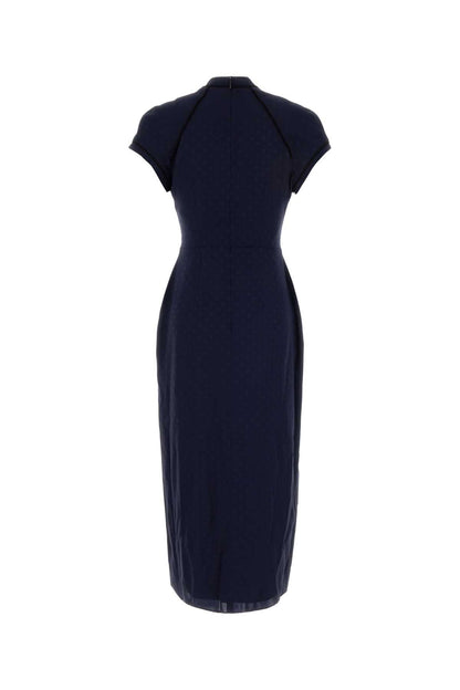 SILK JACQUARD DRESS WITH PIPING DETAILS DRESSES