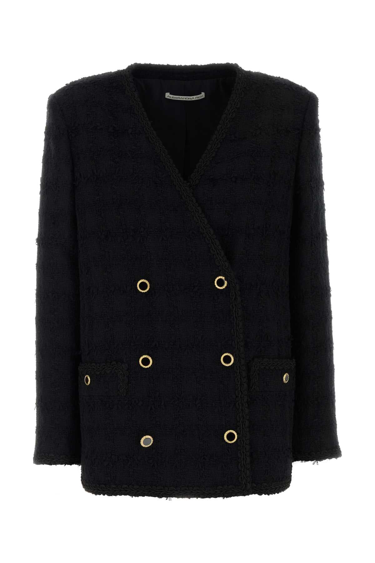 CHECK TWEED BOUCLE DOUBLE BREASTED JACKET BLAZERS AND VESTS