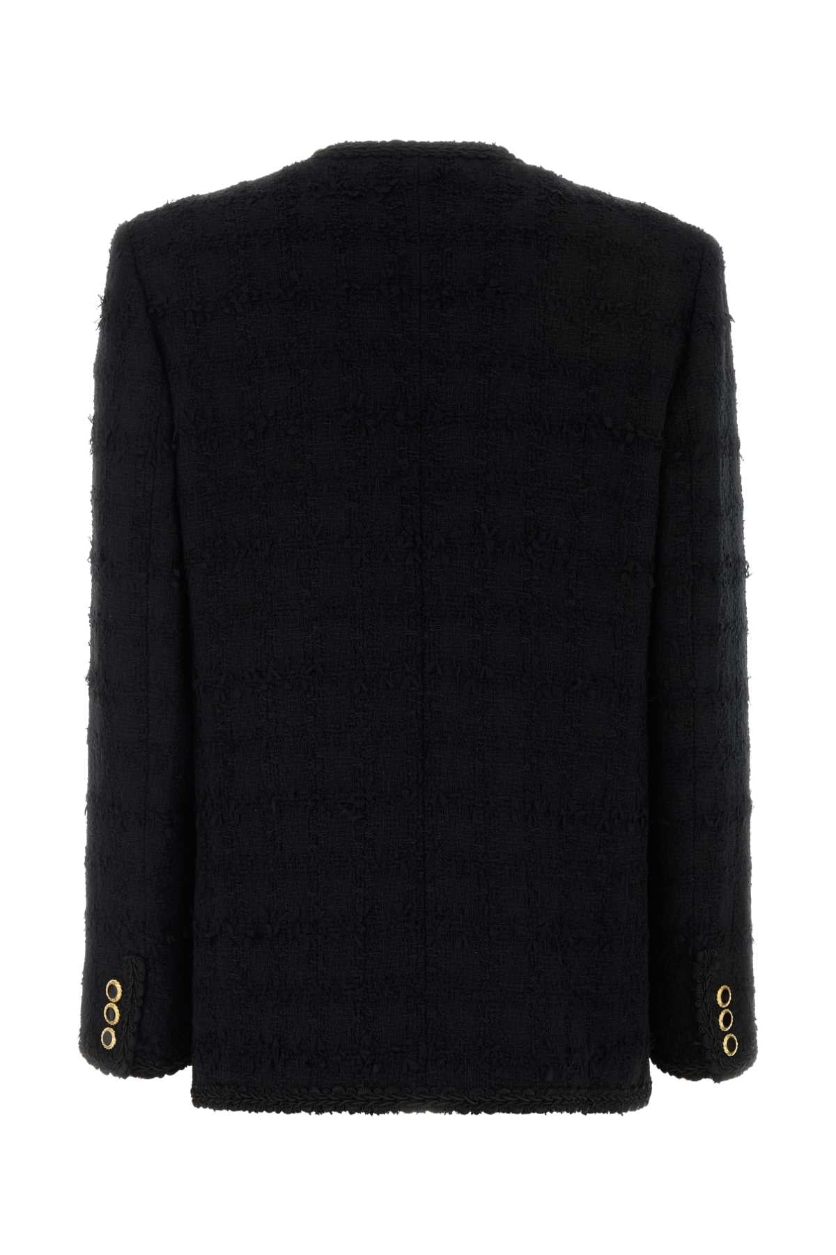 CHECK TWEED BOUCLE DOUBLE BREASTED JACKET BLAZERS AND VESTS