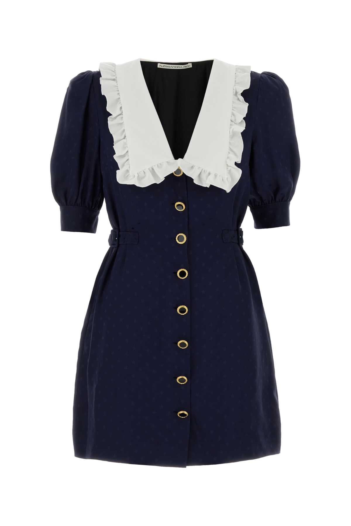 SILK JACQUARD MINI DRESS WITH BUCKLES DRESSES