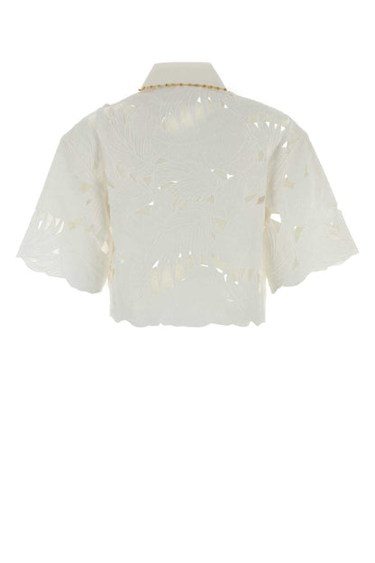 Zimmermann Mahon embroidered crop shirt