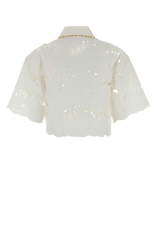 Zimmermann Mahon embroidered crop shirt