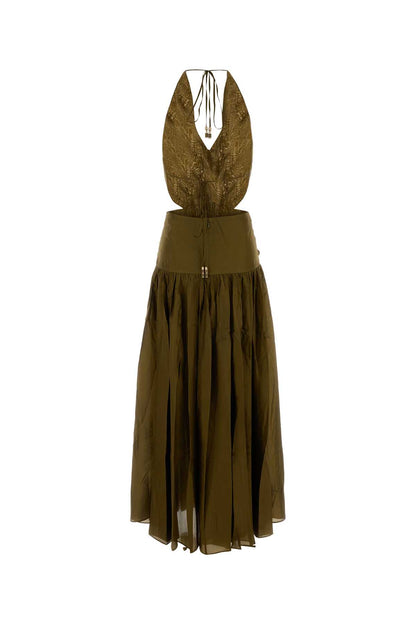 INDRA PLUNGE HALTER MAXI DRESS DRESSES