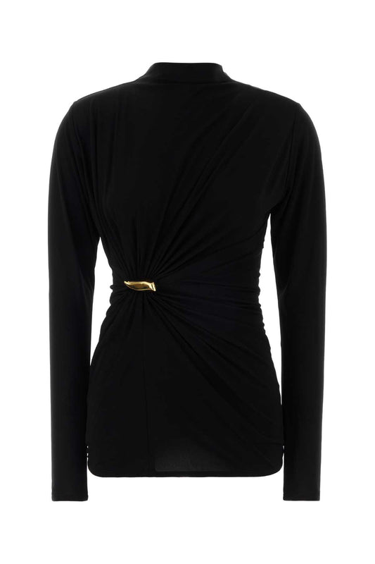 Bottega Veneta Top nero gioiello oro