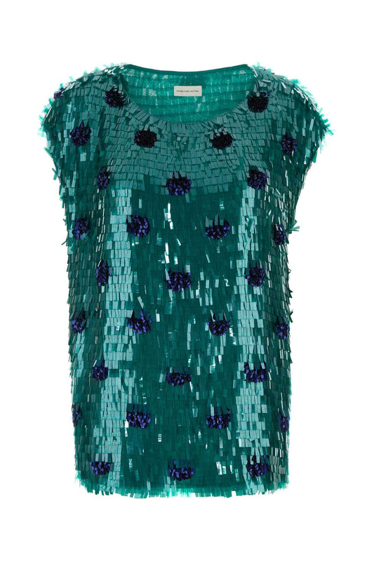 Dries Van Noten 02430-cuzco emb 3383 w w top