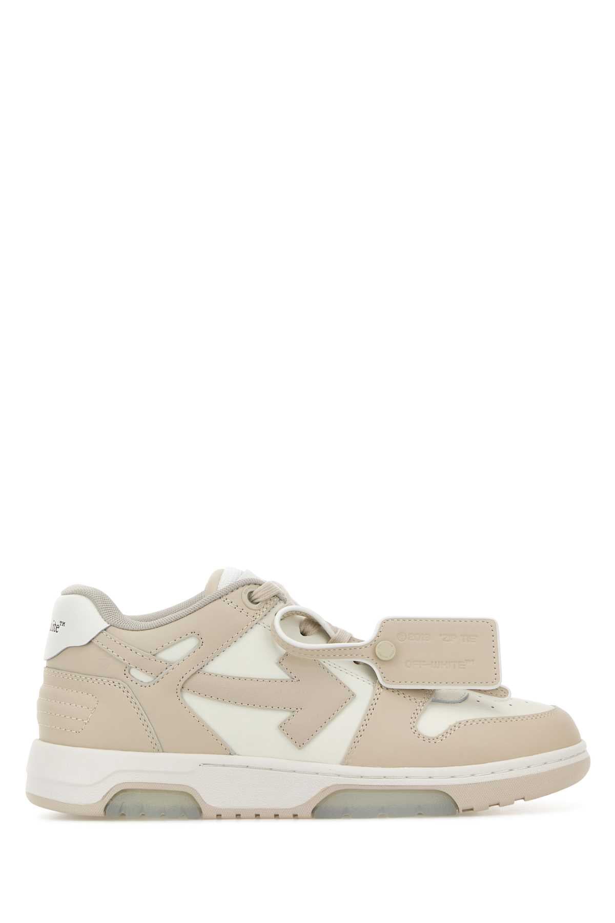 OUT OF OFFICE CALF LEATHER WHITE BEIGE SNEAKERS