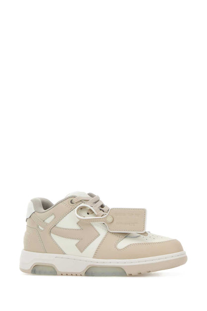 OUT OF OFFICE CALF LEATHER WHITE BEIGE SNEAKERS