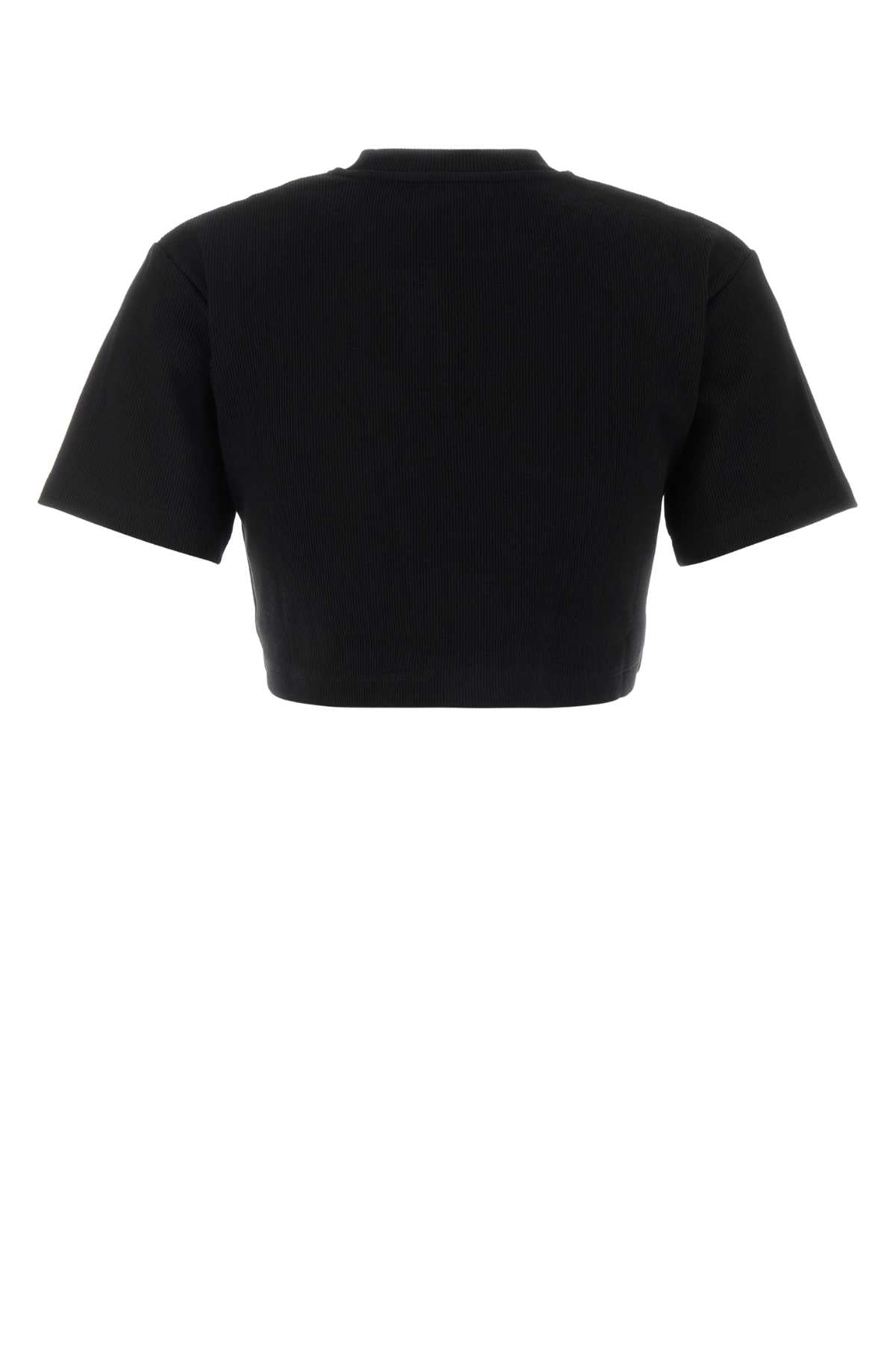 Off White Off stamp rib cropped tee  black