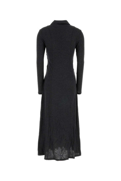 Ganni Modal jersey long sleeve maxi tie dress